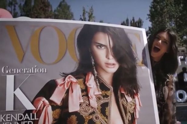 Kendall Jenner showing some love before the issue hit newsstands