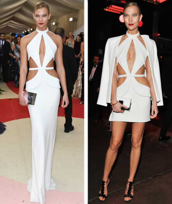 "The cut heard around the world" Karlie Kloss' 2016 Met Gala gown before and after