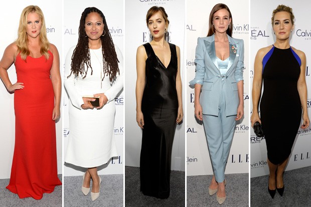 Elle Magazine's Women in Hollywood Awardsred carpet (L-R) Amy Schumer, Ava Duvernay, Dakota Johnson, Carey Mulligan and Kate Winslet