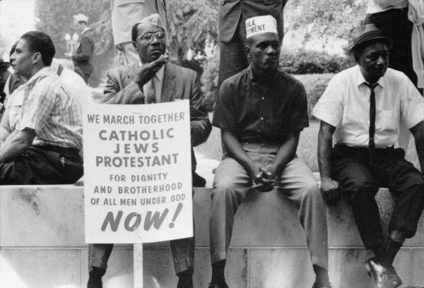 Selma to Montgomery. Protesters and marchers holding poignant signs