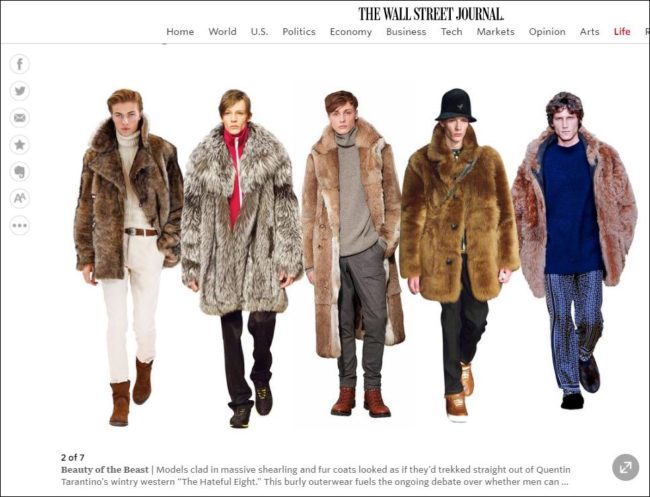 Volume is big with no less than the Wall Street Journal citing the massive, sumptuous bomber jackets and oversized shearlings and full-on furs as a “must-have” trend.