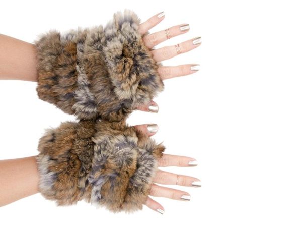 fingerless fur gloves by Jocelyn