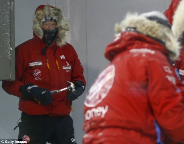 Prince Harry wearing cold weather fashion in South Pole