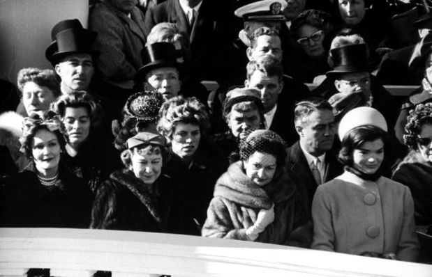 Sitting from left to right Pat Nixon, Mamie Eisenhower, and Lady Bird Johnson
