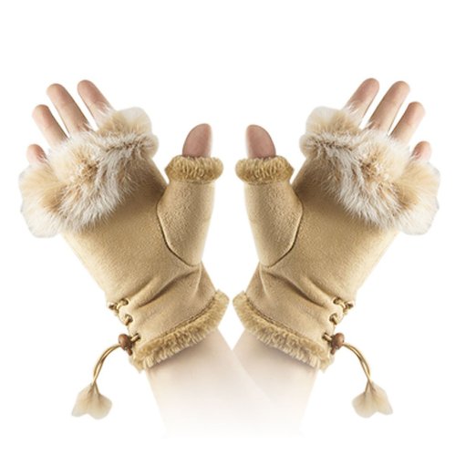 ugg rabbit fur fingerless gloves