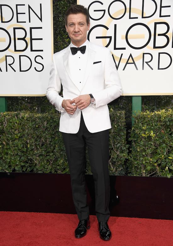 Jeremy Renner at the 2017 Golden Globes