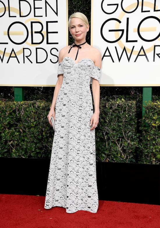 Michelle WIlliams at the 2017 Golden Globes