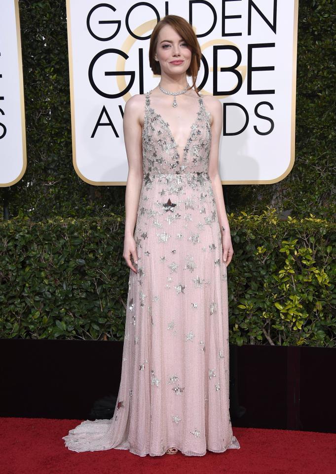 Emma Stone at the 2017 Golden GLobes