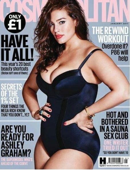 Ashley Graham - Cosmopolitan Magazine Cover [United Kingdom] (January 2017)