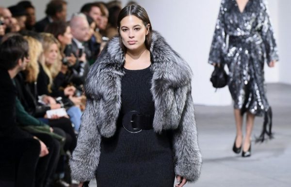 Ashley beautifully struts down the catwalk at the Fall 2017 Michael Kors New York fashion Week show