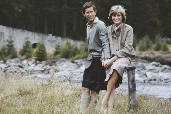 Prince Charles and Princess Diana, Princess of Wales (1961 - 1997) pose together during their honeymoon in Balmoral, Scotland, Aug. 19, 1981.Photographer: Serge Lemoine/Getty Images