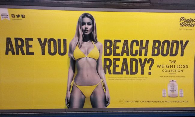 Ashley Graham spoofed the 2015 Protein World ad campaign