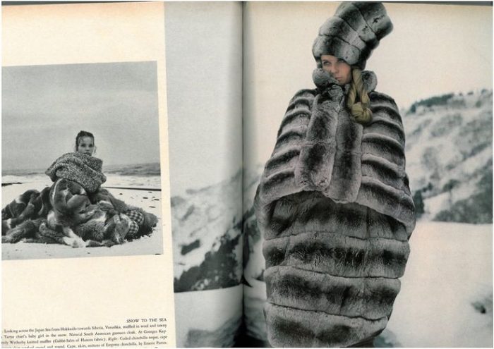 “The Great Fur Caravan” shot be Richard Avedon under the direction of Diana Vreeland and Polly Mellen for the October, 1966 issue of Vogue.