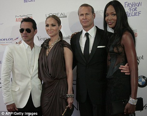 Jennifer Lopez, Marc Anthony, Russian businessman, and former boyfriend, Vladimir Doronin, and British supermodel Naomi Campbell