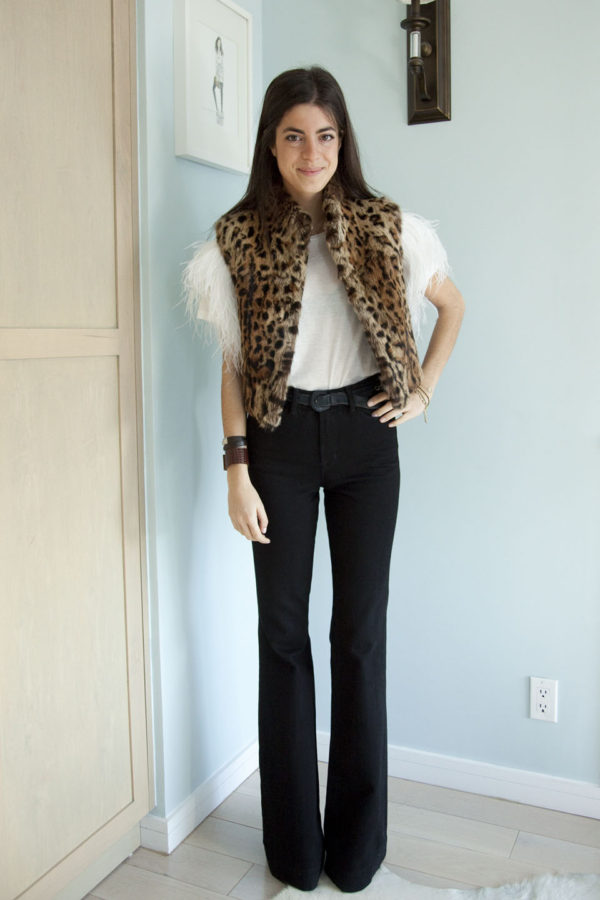 Fashion blogger Leandra Medine from The Man Repeller rocking a vest by Adrienne Landau