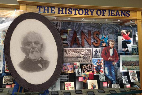 Jacob Davis, above, spawned a lifestyle when he invented the riveted work pant that later became known as Levi’s jeans, as evidenced by the display at the Scheels store in Sparks. The display is part of the area’s celebration of Davis’ contribution to denim history. Jacob Davis photo courtesy of Nancy Finken.