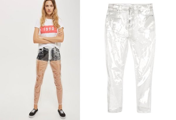 Topshop's completely clear plastic "denim"