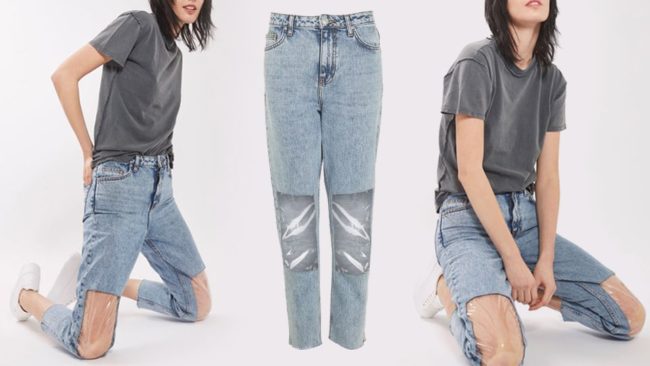 Clear Panel Mom jeans are luxury fashion Denim that nobody is loving