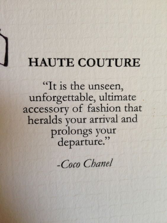 Haute Couture meaning elegant, or high, and couture 