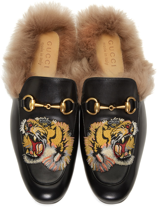 gucci princetown slipper with tiger