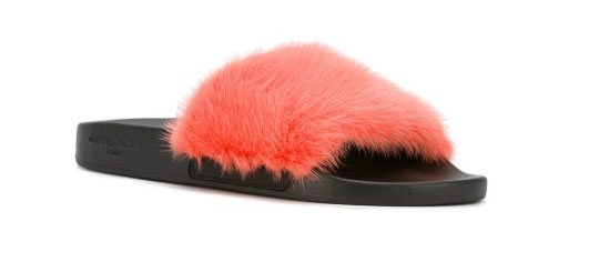 furry footwear Givenchy Summer 2017