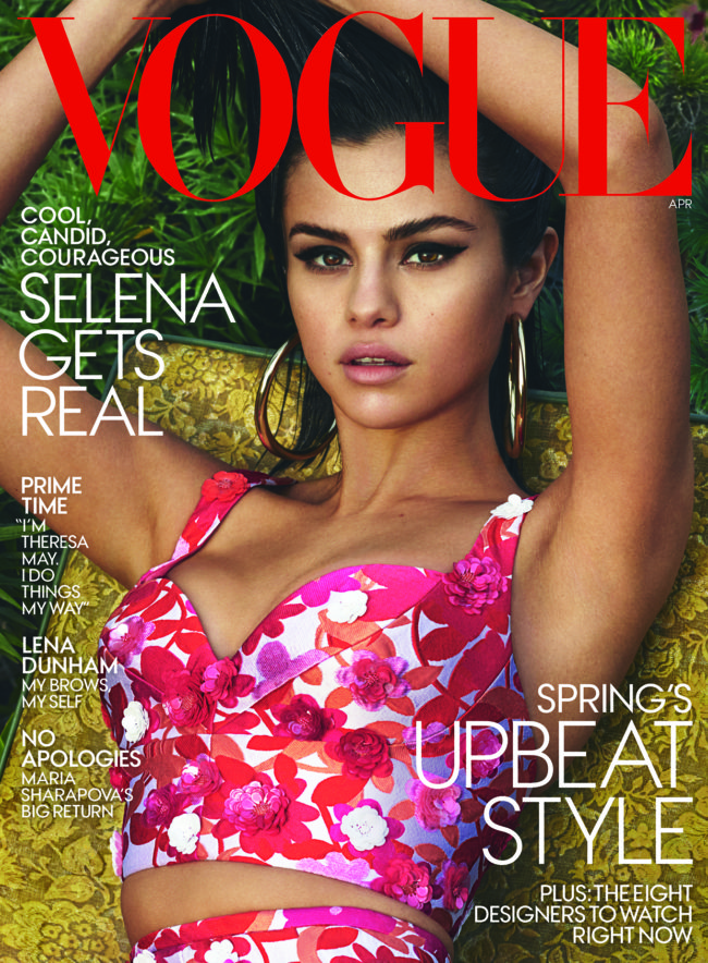 Selena Gomez on the cover of the April 2017 issue of Vogue