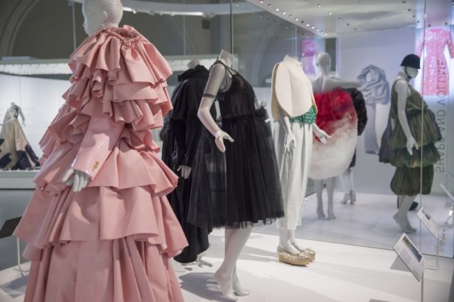 Pieces featured in the Balenciaga : Shaping Fashion exhibit