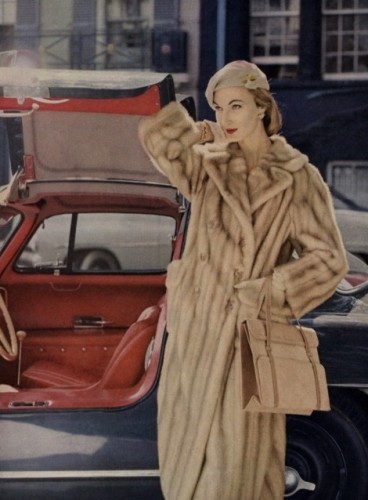 1956 Vogue Magazine editorial featuring mink