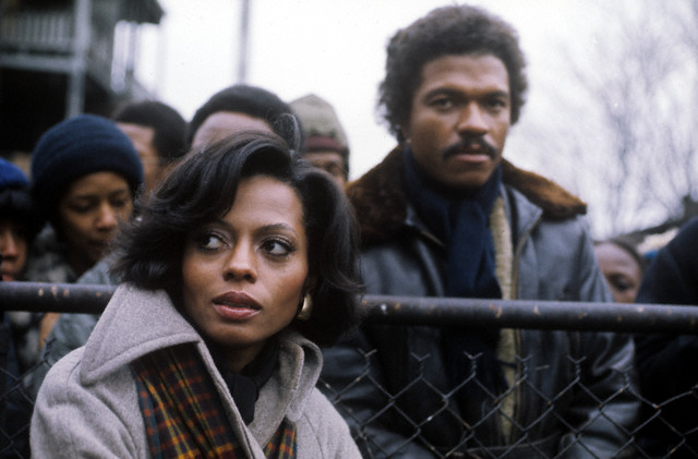 Diana Ross and Billy Dee Williams on set of Mahogany, 1975