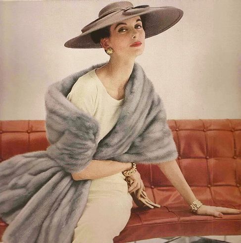 Revillon Emba Cerulean Sapphire Mink Ad, 1954 