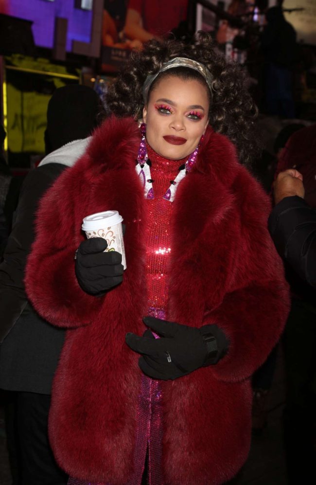 celebrity style Soulful crooner Andra Day 2018 New Years Eve Celebration in Times Square in NYC