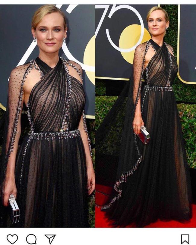 Diane Kruger in Prada was done just right at the 2018 Golden Globes
