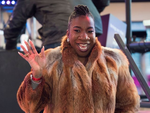 Social activist Tarana Burke, creator of "Me Too," takes part in New Year's Eve celebrations in Times Square on December 31, 2017 in New York. / AFP PHOTO / DON EMMERT (Photo credit should read DON EMMERT/AFP/Getty Images)