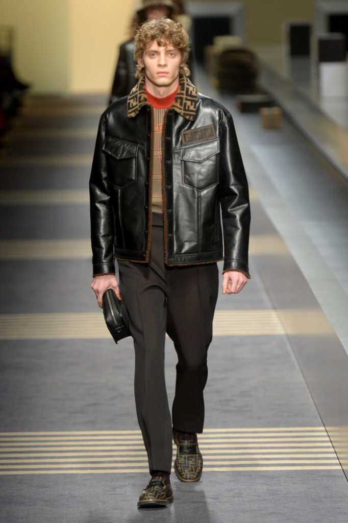 fendi men's leather jacket