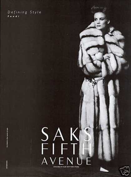 1990's Saks ad featuring Fendi fur