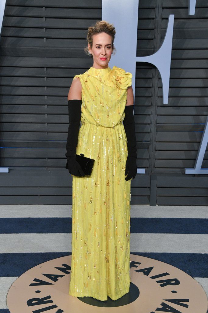 Sarah Paulson, despite her somber expression, was radiating nothing but dazzle at the 2018 Oscars