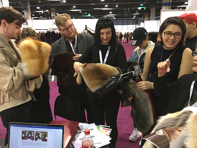 Students from the School of the Art Institute of Chicago, with their instructor Liat Smestad, learning about the unique properties of fur at ILOE