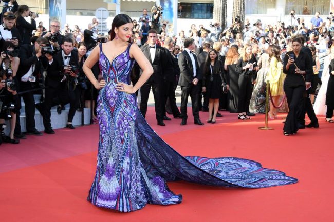 Aishwarya Rai Bachchan butterfly dress by Michael Cinco at 2018 Cannes Film Festival