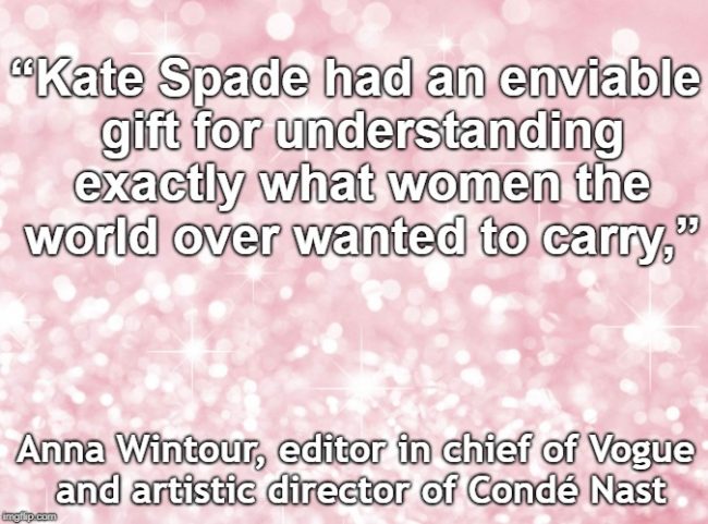 Anna Wintour comments on the untimely death of American designer Kate Spade