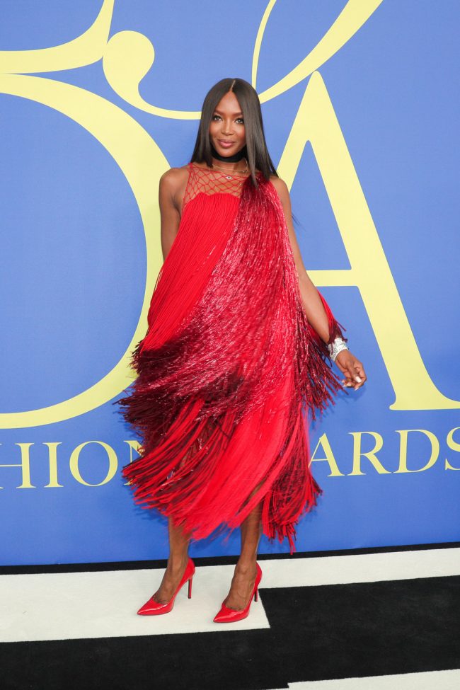 Naomi Campbell in Raf Simons for Calvin Klein at 2018 CFDA Awards