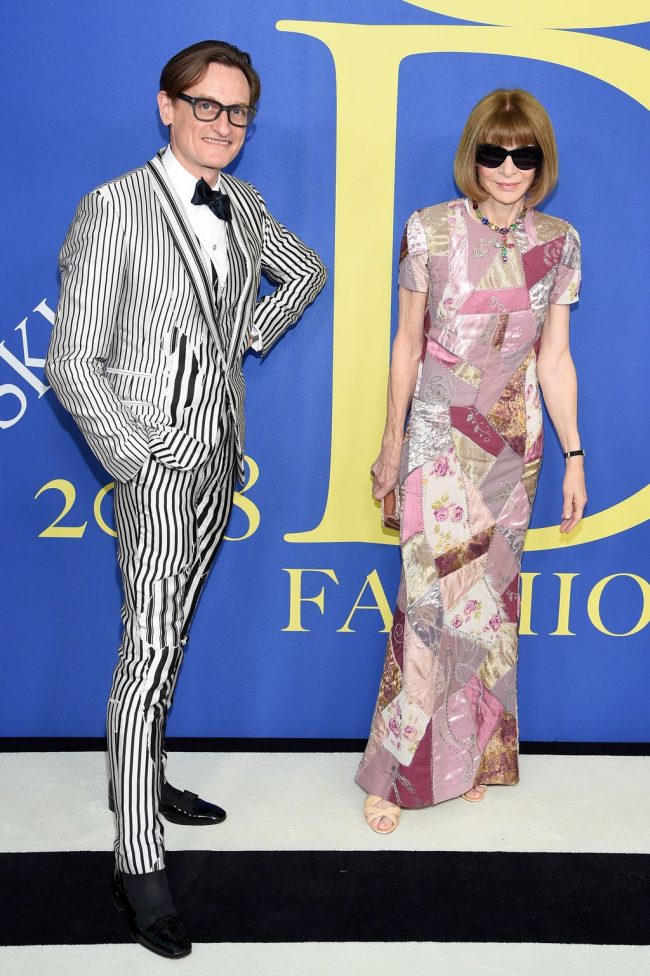 Hamish Bowles and Anna Wintour at 2018 CFDA Awards