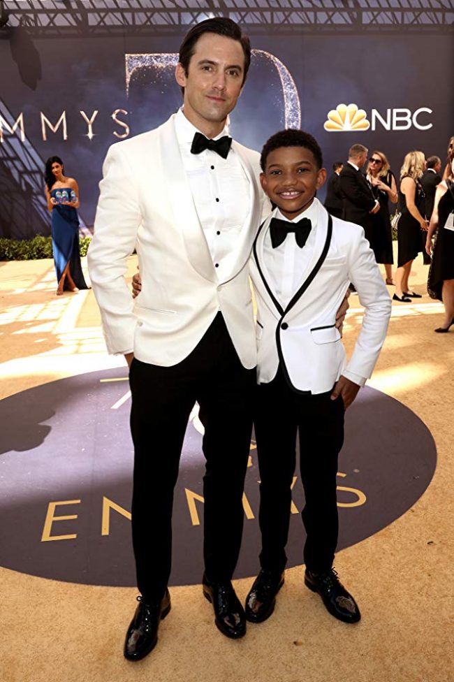 Milo Ventimiglia and Lonnie Chavis, co-stars of the hit show 'This Is Us', at the 2018 Emmy Awards