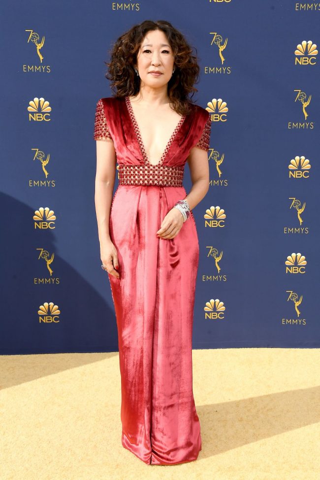 Sandra Oh at the 2018 Emmy Awards