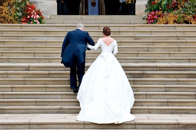 Princess Eugenie's arrival with her father Prince Andrew