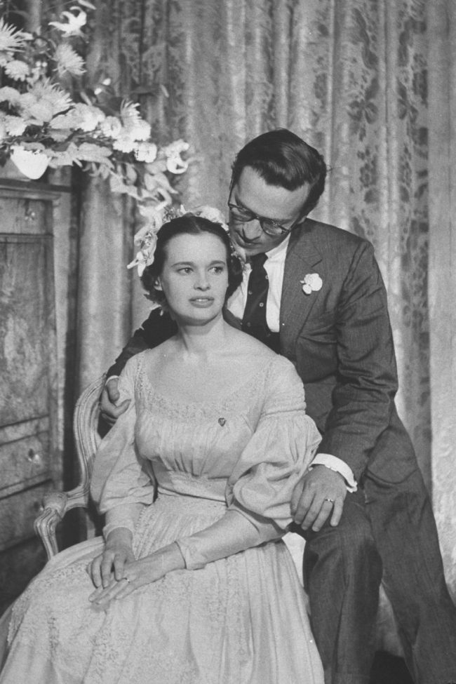 1956- Gloria Vanderbilt and her 3rd husband Director Sidney Lumet during their wedding reception.