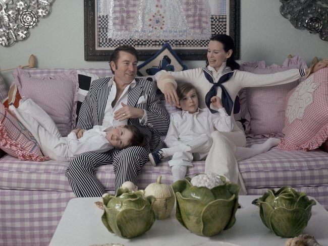 Vanderbilt with her fourth husband, Wyatt Emory Cooper, and their sons Carter Vanderbilt Cooper and Anderson Hayes Cooper