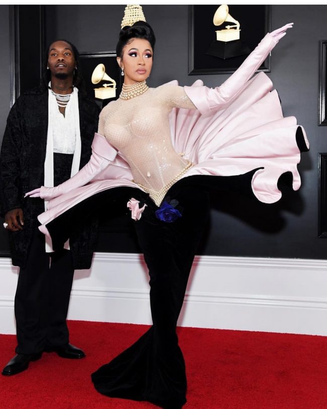 Cardi B in thierry mugler at 2019 Grammys