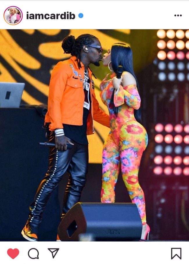 Cardi B with daughter Kulture Kiari Cephus and husband Offset earlier this year